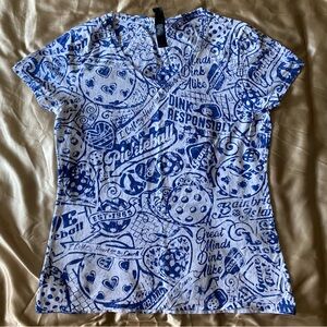 Hanes Theme TShirt Size M All Over Print Dink Responsibly Love Pickleball, A11